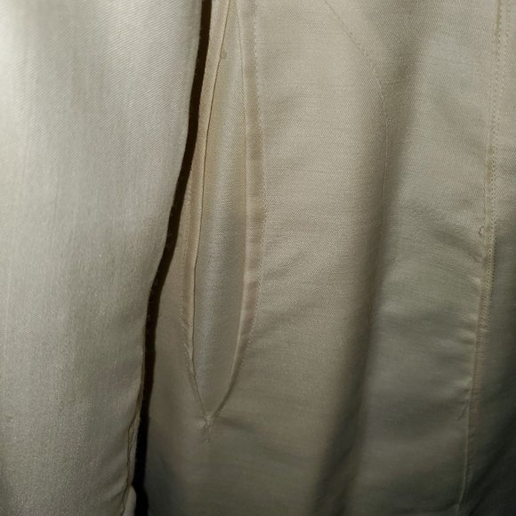 Boho VTG Metallic Embroidered Slub Silk Kaftan Maxi Dress Beige Gold Multi Sz S - Picture 3 of 9